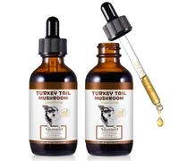 2x Turkey Tail Mushroom for Dogs, Dogs Turkey Tail Mushroom Liquid Supplement for Immune & Digestive, Joint Energy Support, 5X Mushrooms with Probiotic & Turmeric | 100% Natural, Alcohol-Free, 60ml