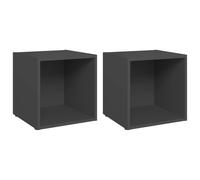 2x TV Cabinets Grey Engineered Wood Hifi Unit Furniture HiFi Cabinet vidaXL