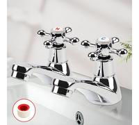 2X Twin Taps Set Hot And Cold Pair Tap Traditional Bath Bathroom