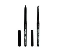 2x Twist Up Retractable Kohl Eyeliner Pencil, Black - Bundled by Smart Cutie