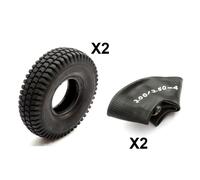 2x Tyre & Innertube 3.00-4 Black Block Tread Mobility Scooter 4 Inch Rim 4 Ply