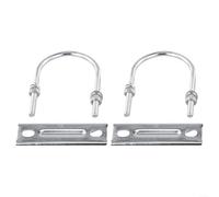 2x U-Bolt Mast Clamp Pole Bracket Pipe Mount for CB Ham Radio and For Yagi Antenna, Metal Jaw Clamp to Safe and Strong Mast Connection