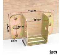 2X U Shaped Bed Frame Connecting Brackets with Centre Support Fixings for Secure Fixing of Headboard and Footboard (30mm)