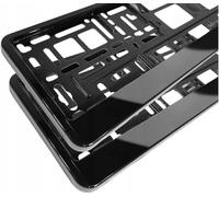 2X UK Number Plate Holder - Pair Car Fixings Registration Plates Surround - Front & Rear License Cover For Caravans & Trailers - Universal Fit ABS Plastic Reg Holders Frame