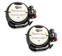 2X UK Target Gate Locks 1.8m Steel 12mm Heavy Duty Combination Cable Lock