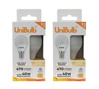 2X Unibulb Led Golf E14 (Ses) Bulb 470Lm 4.2W 3000K (Warm White) - Pack Of 1