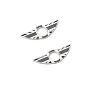 2X Union Jack Style Wing Emblem Rings for MINI Cooper R55 R56 R57 R58 R59 Door Lock Knobs, Red/Blue UK Flag Design (Does not fit R60 R61 nor F55 F56 Models) (Black)