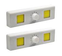 2x Universal Battery COB LED Lamp Dimmable Cabinet Kitchen Light