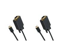 2X USB-C to VGA Adapter Type-C to D-Sub 15Pin VGA Converter Cable for USB 3.1 Mobile Phone Laptop Monitor Projector TV