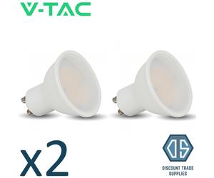 2x V-TAC Pro LED GU10 Spotlight Samsung Chip Cool White 6500K VT-271 21880