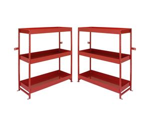 2x Van Racking Metal Shelves Steel Tool Storage System 3 Shelf Units