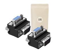 2x VGA to Right Angle Adapter 15 Pin SVGA Connector