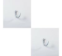 2x Victorian One Piece Single Bathroom Robe Hook 40mm Projection Satin Chrome