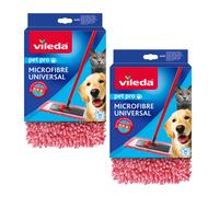 2x Vileda Flat Mop Refill Chenille Microfibre Pet Pro 2-Pack Pet Hair Removal HQ