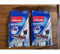 2x Vileda Ultramax Refill Flat Mop Replacement Head Microfibre + Cotton
