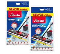 2x Vileda XL Replacement Flat Mop Pad Head Refill for Ultramax Ultramat Turbo XL