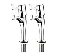 2x Vogue Basin Pillar Lever Taps Bathroom Washroom Cloakroom Sink Restaurant