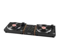 2x Vonyx DT6000 Direct Drive Vinyl Turntables with Rotary DJ Mixer, AT3600 cartridge, USB Output, Phono Line Preamp, 2 Channel DJ Decks Setup for Home Hi-Fi and Vinyl Mixing
