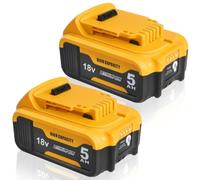 2X Waitley 18V 5.0Ah battery for Dewalt battery 18V Cordless Tools | For DCB184 DCB180 DCB181 DCB182 DCB200 DCB201 DCB204 Compatible with DCD/DCF/DCG Series Cordless Power Tools