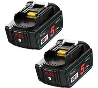 2X Waitley BL1850B 18V 5.0Ah Battery Compatible with makita 18V batteries | Replacement Battery Compatible With BL1860B BL1860 BL1850 BL1830B BL1830 BL1840 BL1820 BL1835 BL1845 18V Power Tools