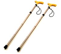 2x Walking Stick Foldable Bronze Coloured Adjustable Height 84-94 CM Aluminium
