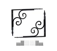 2X Wall Brackets + Screws, Black/White Modern Decorative Shelf Support Bracket, 90 Degree Floating Shelve , DIY Heavy Duty Corner Braces, for Wood/Glass Furniture(I,11x14cm/4.3*5.5in)