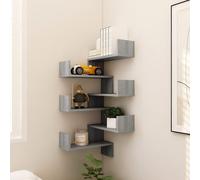 2x Wall Corner Shelves Grey Sonoma Engineered Wood 40x40x50 cm Floating Storage