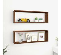 2X Wall Cube Shelves Wall Rack Storage Shelf Organiser Engineered Wood vidaXL