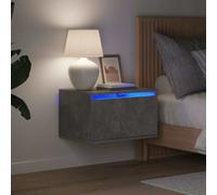 2x Wall Mounted Bedside Table Floating Drawer Storage Cabinet Nightstand W/ LED