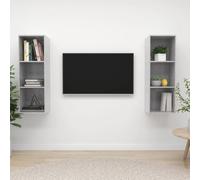 2x Wall-mounted TV Cabinets TV Stand Lowboard Chipboard Multi Colours vidaXL