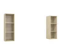 vidaXL 2x Wall Mounted TV Cabinets Sonoma Oak Engineered Wood TV Unit Stand