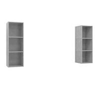 vidaXL 2x Wall Mounted TV Cabinets Concrete Grey Engineered Wood TV Unit Stand
