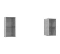 Vidaxl Wall-mounted Tv Cabinets 2 Pcs Concrete Grey Engineered Wood, Grey