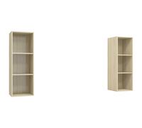 vidaXL 2x Wall Mounted TV Cabinets Sonoma Oak Engineered Wood TV Unit Stand