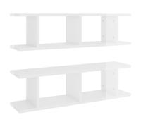 2x Wall Shelf Wall-Mounted Shelf Hanging Floating Shelf Engineered Wood vidaXL