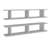 2x Wall Shelf Wall-Mounted Shelf Hanging Floating Shelf Engineered Wood vidaXL
