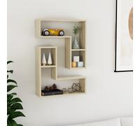 2x Wall Shelves Engineered Wood Home Wall-Mounted Shelf Multi Colours vidaXL