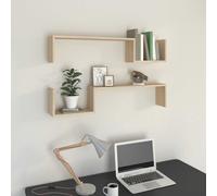 Vidaxl Wall Shelf 2 Pcs Sonoma Oak 100X15X20 Cm Engineered Wood