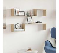 2x Wall Shelves Engineered Wood Wall-Mounted Hanging Rack Multi Colours vidaXL