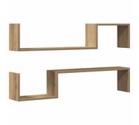 Wall Shelf Artisan Oak 100x15x20cm Engineered Wood Floating 2-Shelf Minimal Chic