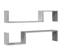 Vidaxl Wall Shelves 2 Pcs Grey Sonoma 100X15X20 Cm Engineered Wood