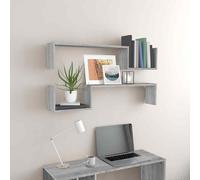 Vidaxl Wall Shelves 2 Pcs Grey Sonoma 100X15X20 Cm Engineered Wood