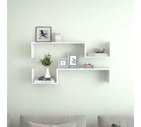 Vidaxl Wall Shelf 2 Pcs High Gloss White 100X15X20 Cm Engineered Wood