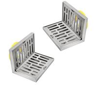 2x Wall Side Floor Drain 304 Stainless Steel Shower Drain Balcony Wall Corner Floor Drain L- Shaped Horizontal Drainage Same- Layer Waste Filter for Kitchenroom and Bathroom (12cm)