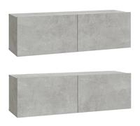 2x Wall TV Cabinets Media Cabinet Sideboard TV Stand Engineered Wood vidaXL