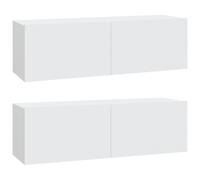 2x Wall TV Cabinets Media Cabinet Sideboard TV Stand Engineered Wood vidaXL