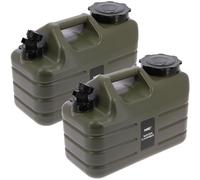 2x Water Canister Carrier with Tap Spout 5L or 11L Jerrycan Camping Dual Caps Flexible Pouring Spout Water Storage for Fishing, Camping, and Hiking (2x 11 Litre Canister)