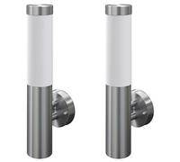 2x Waterproof Wall Garden Lights Stainless Steel Patio Cylindrical Lamp vidaXL