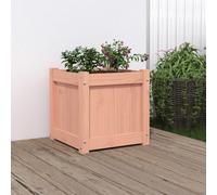 2x Wax Brown Wooden Garden Planters Solid Pine Outdoor Plant Boxes