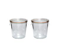 2x WECK 580ml Mason Jar + Lid + Seal + Clamps Sourdough Canning Preserving Storage Kimchi Yoghurt Jam